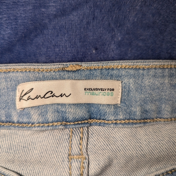 KanCan Flare Curvy High Rise Slit Frayed Hem Jean - Picture 5 of 6